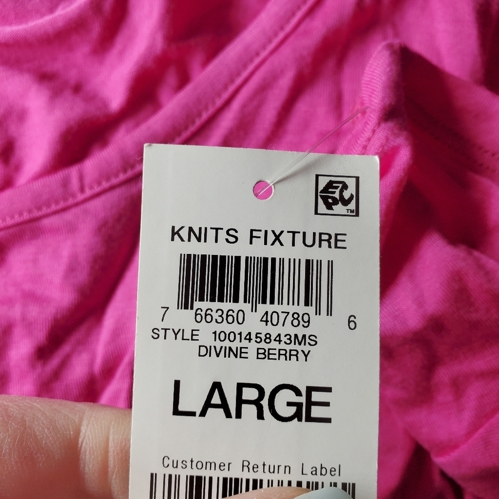 NWT INC International Concepts Intimates Pink Tee Size Large Divine Berry - Picture 4 of 12